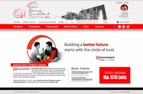 website  sinar mas land young architect competition 2014 - iai jakarta sayembara event