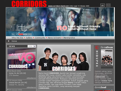 website  corridors band website