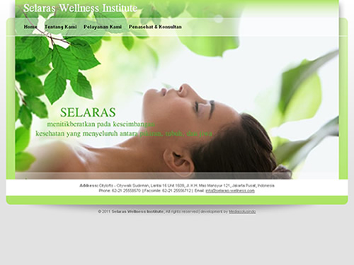 website  selaras wellness institute website